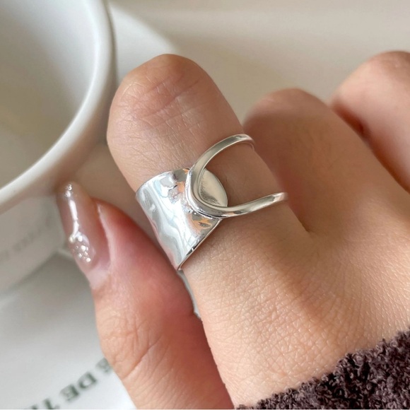 Hand Crafted Jewelry - 925 Sterling Silver Open Ring